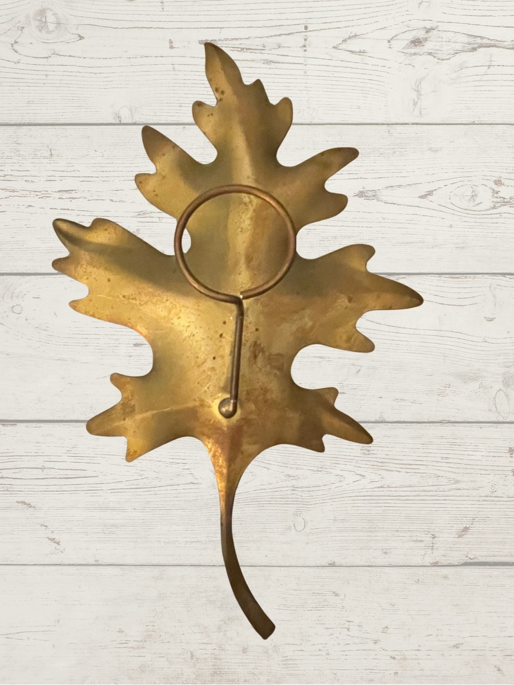 Vintage Set of 3 MCM Brass Oak Leaf Wall Art Hanging 3D Metal Plaques 8"x5" - Picture 6 of 9